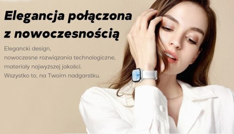 Gravity Smartwatch Damski GRAVITY GT15-11 Granatowy Pasek Silikonowy + Złota Bransoleta Gravity Smartwatch Damski GRAVITY GT15-11 Granatowy Pasek Silikonowy + Złota Bransoleta