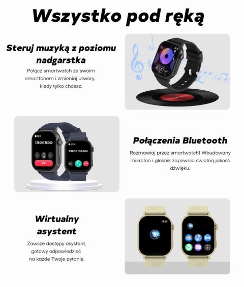 Gravity Smartwatch Damski GRAVITY GT15-11 Granatowy Pasek Silikonowy + Złota Bransoleta Gravity Smartwatch Damski GRAVITY GT15-11 Granatowy Pasek Silikonowy + Złota Bransoleta