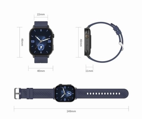 Gravity Smartwatch Damski GRAVITY GT15-11 Granatowy Pasek Silikonowy + Złota Bransoleta Gravity Smartwatch Damski GRAVITY GT15-11 Granatowy Pasek Silikonowy + Złota Bransoleta