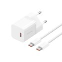 Baseus Ładowarka Baseus GaN5 mini 1C 30W EU+kabel USB-C (moon white)