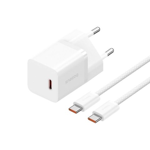 Baseus Ładowarka Baseus GaN5 mini 1C 30W EU+kabel USB-C (moon white)