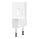 Baseus Ładowarka Baseus GaN5 mini 1C 30W EU+kabel USB-C (moon white)