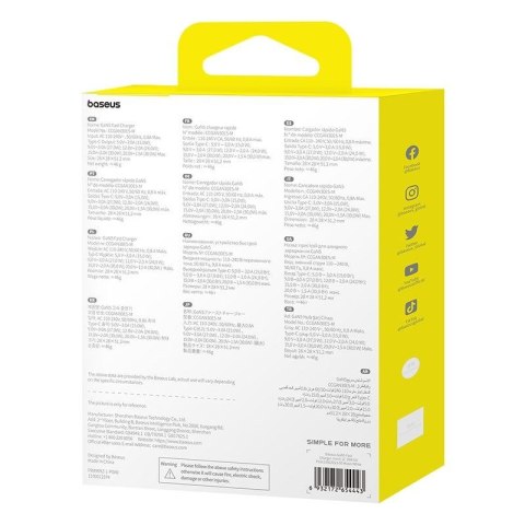 Baseus Ładowarka Baseus GaN5 mini 1C 30W EU+kabel USB-C (moon white)