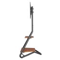 Maclean MACLEAN UCHWYT WOLNOSTOJĄCY POD TV / NAROŻNY, W STYLU BAUHAUS, DWUPOZIOMOWE DREWNIANE PÓŁKI 40KG MAX 37-75'' MC-455
