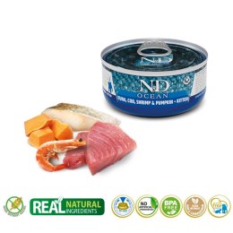 Farmina FARMINA N&D CAT OCEAN TUNA,COD,SHRIMP&PUMPKIN KITTEN - mokra karma dla kociąt - 70 g
