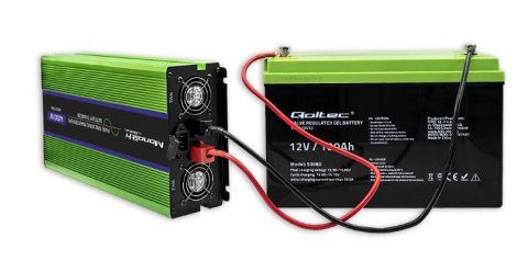 Qoltec QOLTEC PRZETWORNICA NAPIĘCIA MONOLITH | ŁADOWANIE BATERII | UPS | 2000W | 4000W | 12V NA 230V | CZYSTY SINUS | LCD