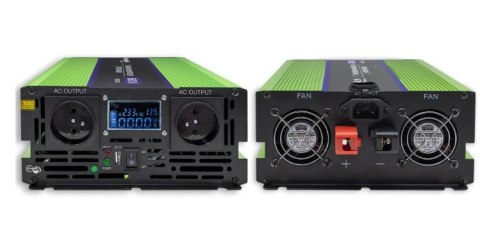 Qoltec QOLTEC PRZETWORNICA NAPIĘCIA MONOLITH | ŁADOWANIE BATERII | UPS | 2000W | 4000W | 12V NA 230V | CZYSTY SINUS | LCD