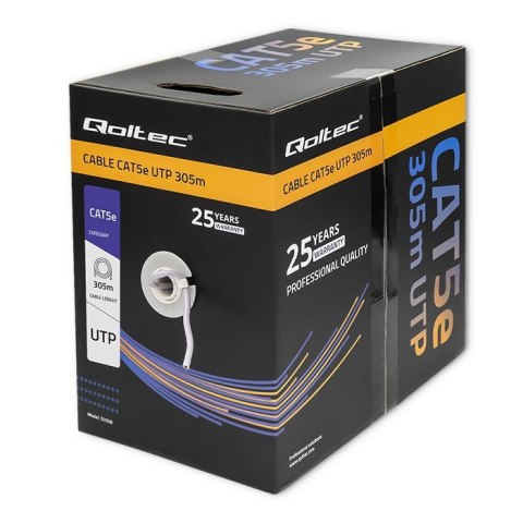 Qoltec QOLTEC KABEL SIECIOWY SKRĘTKA UTP | CAT5E | 305M | PVC SZARY