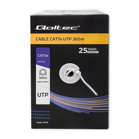 Qoltec QOLTEC KABEL SIECIOWY SKRĘTKA UTP | CAT5E | 305M | PVC SZARY