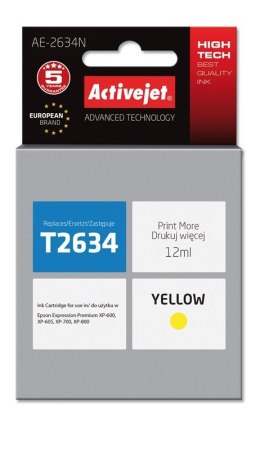 Activejet Activejet AE-2634N Tusz (zamiennik Epson 26 T2634; Supreme; 12 ml; żółty)