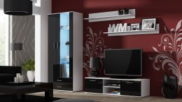 Cama MEBLE Witryna SOHO S6 2D2S biały/ czarny połysk