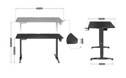 Huzaro Biurko gamingowe Huzaro Hero 8.5 Black