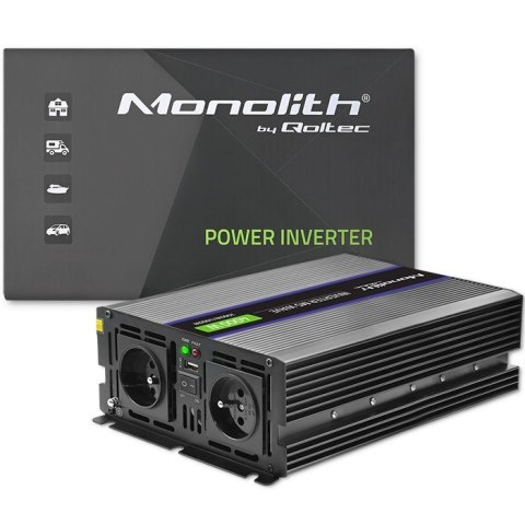Qoltec Qoltec Przetwornica napięcia Monolith 4000 MS Wave 51928, 12V na 230V, 2000/4000W, USB
