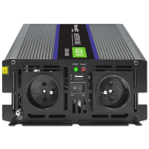 Qoltec Qoltec Przetwornica napięcia Monolith 4000 MS Wave 51928, 12V na 230V, 2000/4000W, USB