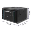 Qoltec Szafa wisząca QOLTEC RACK 19" 6U 600X370X600 czarna