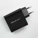 Qoltec QOLTEC ŁADOWARKA SUPER QUICK PD | 1XUSB-C | 65W | 5-20V | 3-3.25A | CZARNA