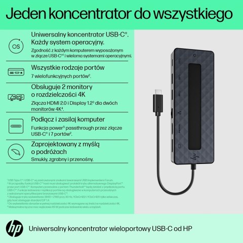 Hewlett-Packard Stacja dokująca HP USB-C Universal Multiport Hub czarna 50H98AA