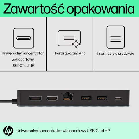 Hewlett-Packard Stacja dokująca HP USB-C Universal Multiport Hub czarna 50H98AA