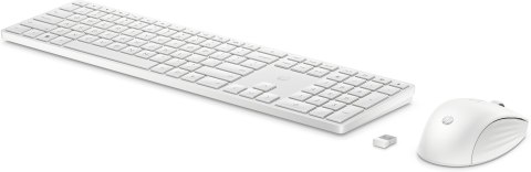 Hewlett-Packard Zestaw klawiatura + mysz HP 650 Wireless Keyboard and Mouse Combo bezprzewodowe białe 4R016AA