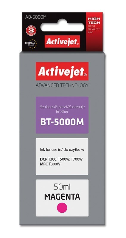 Activejet Activejet AB-5000M Tusz Buteleczka z atramentem (zamiennik Brother BT-5000M; Supreme; 50 ml; czerwony)