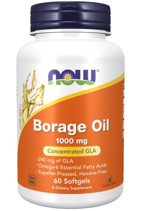 NOW FOODS Borage Oil 1000mg, 60 sgels. - Olej z nasion ogórecznika