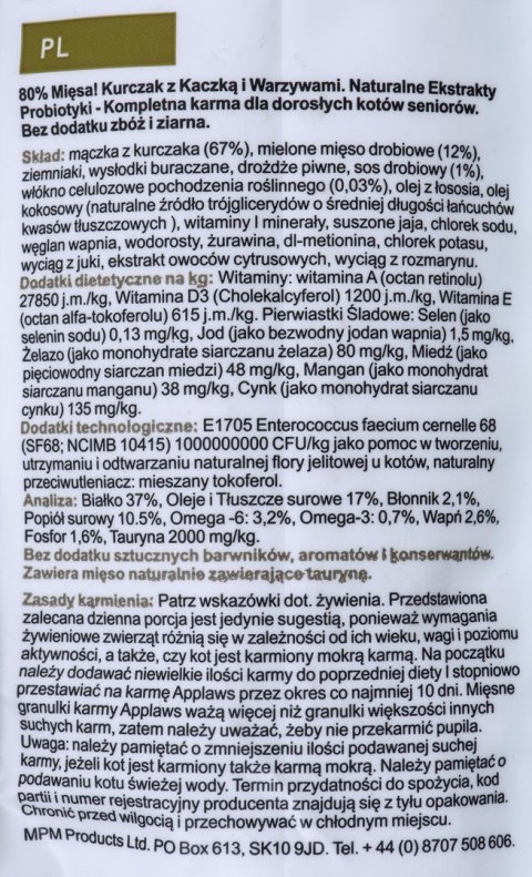 Applaws APPLAWS CAT Senior Kurczak - karma dla starszych kotów z wysoką zawartością mięsa - 7.5kg