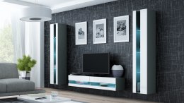 Cama MEBLE Regał VIGO NEW 180/40/30 szary/biały połysk