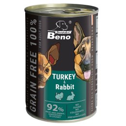 CERTECH Super Beno bez zbóż kąski indyk,królik w sosie 415g
