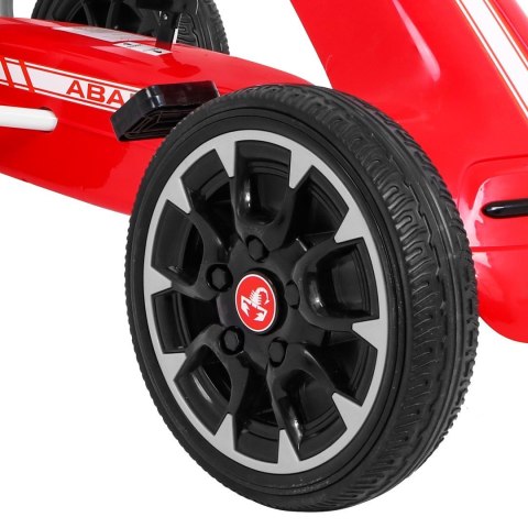 Gokart ABARTH na pedały dla dzieci Czerwony + Koła EVA + Hamulec ręczny + Wolny bieg Gokart ABARTH na pedały dla dzieci Czerwony + Koła EVA + Hamulec ręczny + Wolny bieg