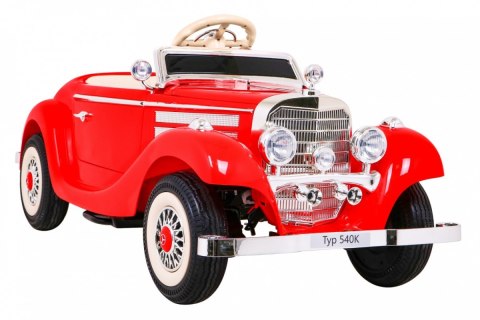 Mercedes Benz Retro 540A dla dzieci Czerwony + Tryb "Rodzica" + Pilot + Panel audio + LED