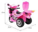 Motorek Trójkołowy BJX-088 elektryczny dla najmłodszych Różowy + Dźwięki + Światła