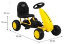 Pierwszy Gokart na pedały dla najmłodszych Żółty + Napęd łańcuchowy + Koła z gumą