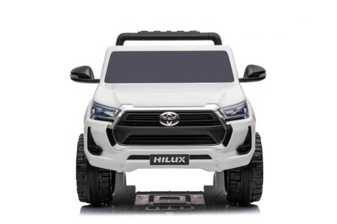 Toyota Hilux na akumulator dla dzieci Biały + Napęd 4x4 + Pilot + 2 bagażniki + Radio MP3 + LED