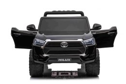 Toyota Hilux na akumulator dla dzieci Czarny + Napęd 4x4 + Pilot + 2 bagażniki + Radio MP3 + LED