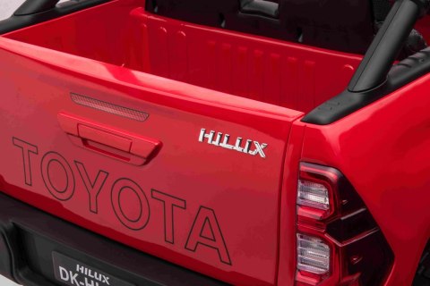 Toyota Hilux na akumulator dla dzieci Czerwony + Napęd 4x4 + Pilot + 2 bagażniki + Radio MP3 + LED