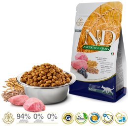 FARMINA N&D Ancestral Grain Lamb & Blueberry Adult - sucha karma dla kota - 1,5kg