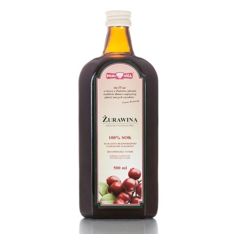 ŻURAWINA sok 100% 500ml bez cukru POLSKA RÓŻA