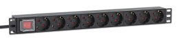 Intellinet Intellinet 715133 rozdzielacz zasilania PDU 9 x gniazdo sieciowe 1U Czarny
