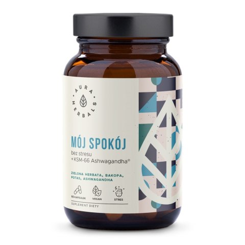 AURA HERBALS Mój spokój, bez stresu + KSM-66 Ashwagandha 60 kaps. AURA HERBALS Mój spokój, bez stresu + KSM-66 Ashwagandha 60 kaps.