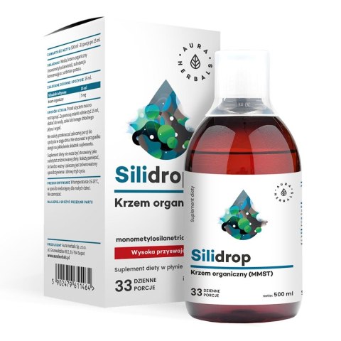 AURA HERBALS Silidrop - krzem organiczny MMST - płyn 500ml AURA HERBALS Silidrop - krzem organiczny MMST - płyn 500ml