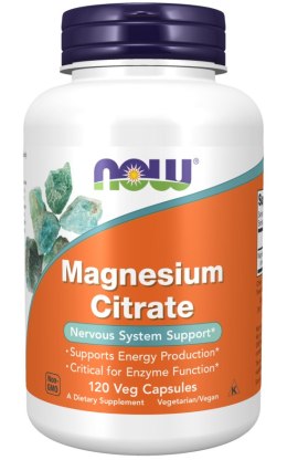 NOW FOODS Magnesium Citrate 888mg (133mg magnezu), 120vcaps. - Cytrynian magnezu