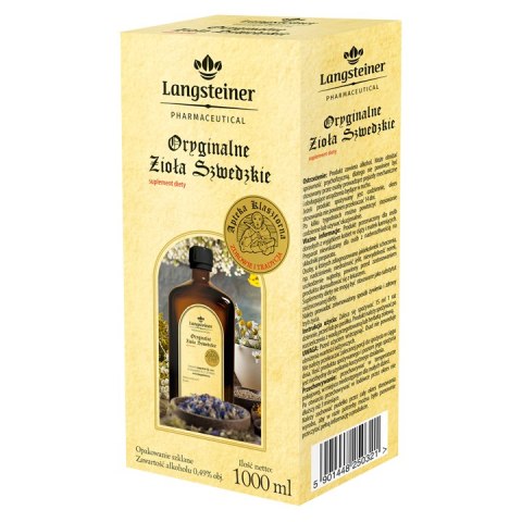 Oryginalne Zioła Szwedzkie 1000ml LANGSTEINER Oryginalne Zioła Szwedzkie 1000ml LANGSTEINER