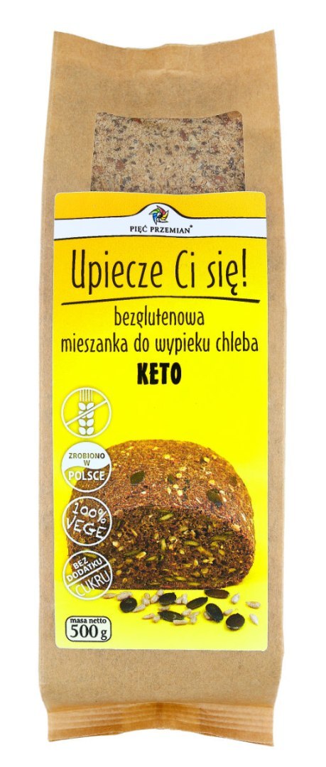 PIĘĆ PRZEMIAN Mieszanka do wypieku chleba KETO bezglutenowa 500g