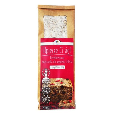 PIĘĆ PRZEMIAN Mieszanka do wypieku chleba z jagodami goji bezglutenowa 500g
