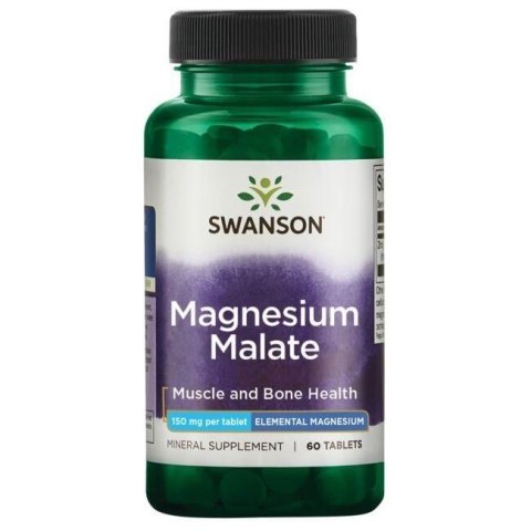SWANSON Magnesium Malate 150mg magnezu, 60tabl. - Jabłczan magnezu SWANSON Magnesium Malate 150mg magnezu, 60tabl. - Jabłczan magnezu