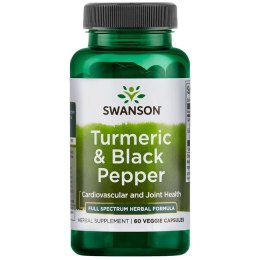 SWANSON Turmeric & Black Pepper 60vcaps. - Kurkuma i czarny pieprz
