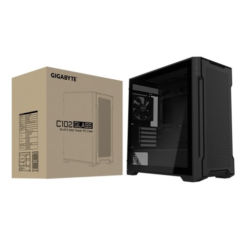 CASE MIDITOWER ATX W/O PSU/GB-C102G BLACK GIGABYTE
