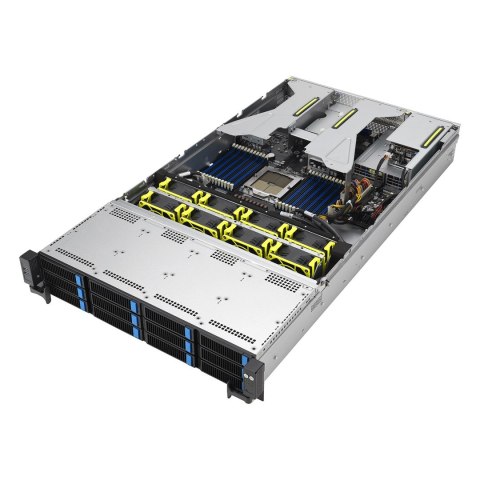 Platforma Asus Rack (2U) RS520A-E12-RS12U AMD Epyc 9004 (12x NVMe, 2xM.2, 2xGPU, 2x1Gbe, IPMI, 1+1 1600W)