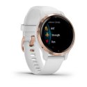 Zegarek Garmin Venu 2S (40 mm) Rose Gold Stainless Steel Bezel / White Case / Silicone Band