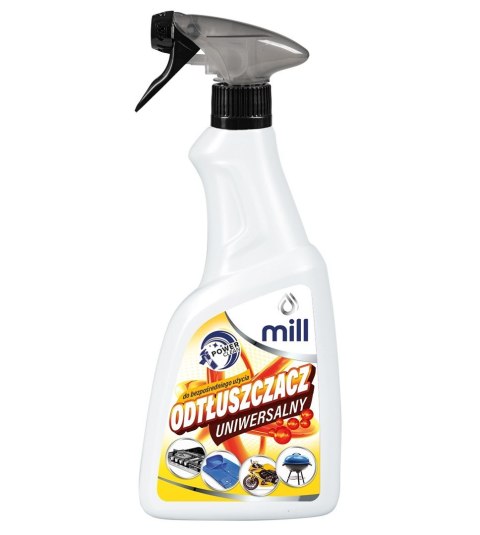 MILL CLEAN odtłuszczacz Uniwersalny Odplamiacz na tłuste plamy. Produkt do odzieży, tworzyw sztucznych. 555 ml.